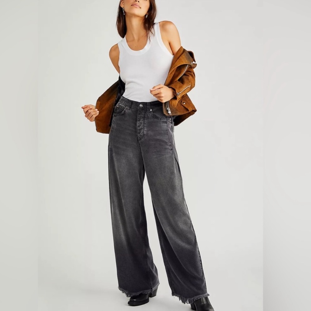 Free People Old West Slouchy Jeans Wide Leg Pants
